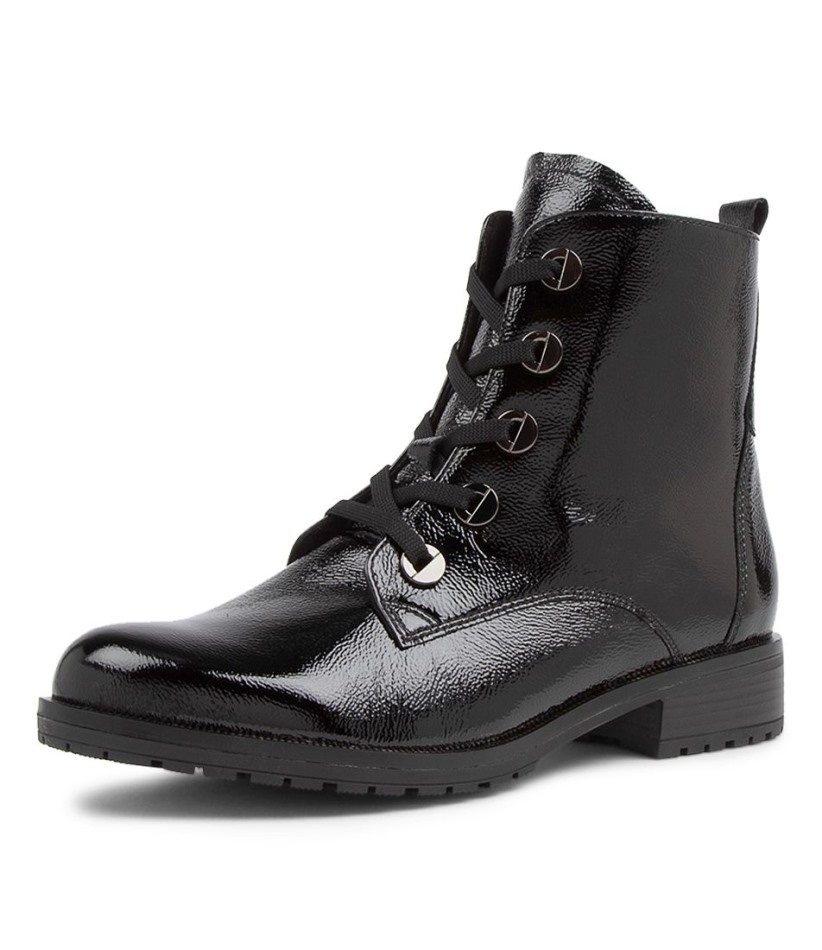 Gabour | Bottines Exclusives En Cuir De Genua Schwarz